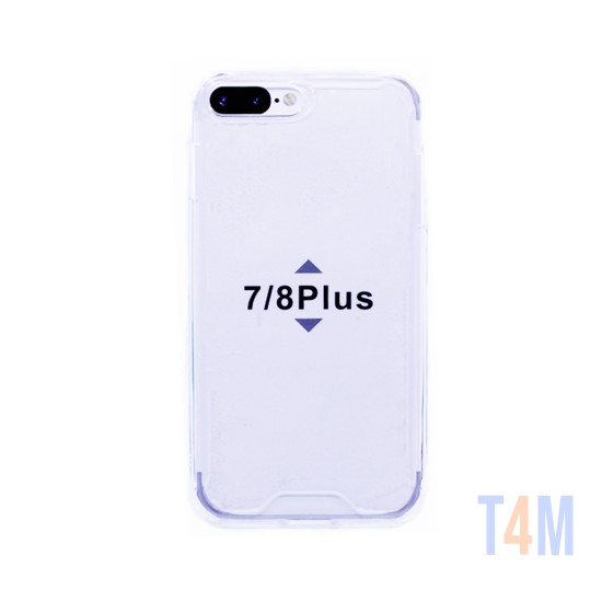 Capa de Silicone com Cantos Rígidos para Apple iPhone 7 Plus/8 Plus Transparente